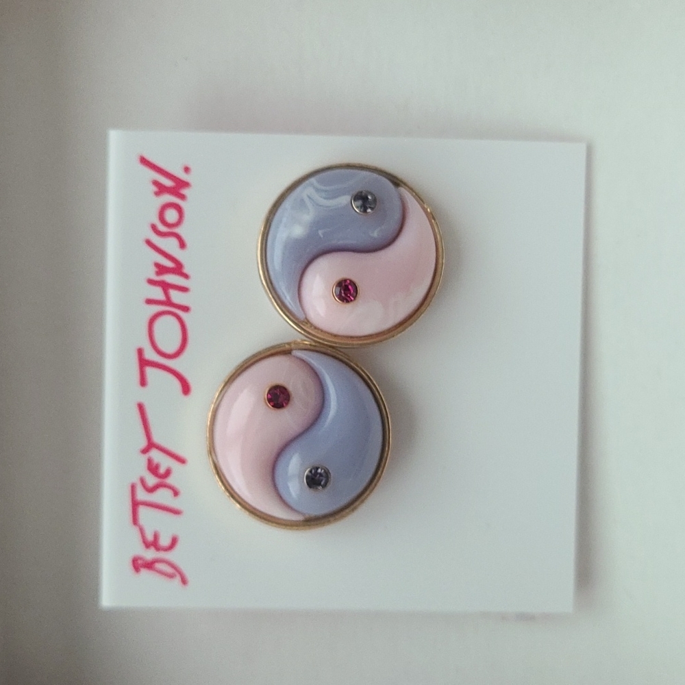 Betsey Johnson Yin-Yang Earrings